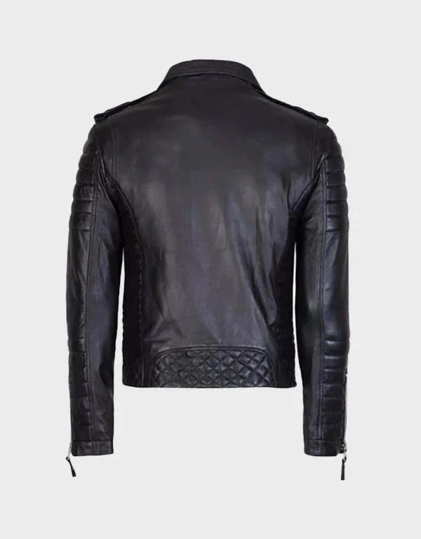 Biker Style Cow-hide Fashion Leather Jacket