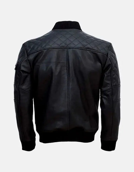 Mens Bomber Classic Leather Jacket BS Leather Jackets