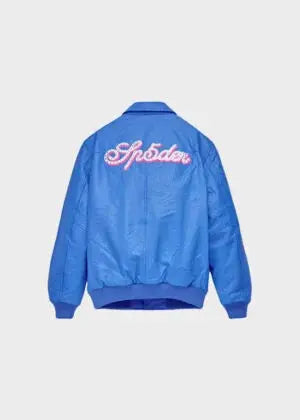 Sp5der Debossed Web Leather Jacket BS Leather Jackets