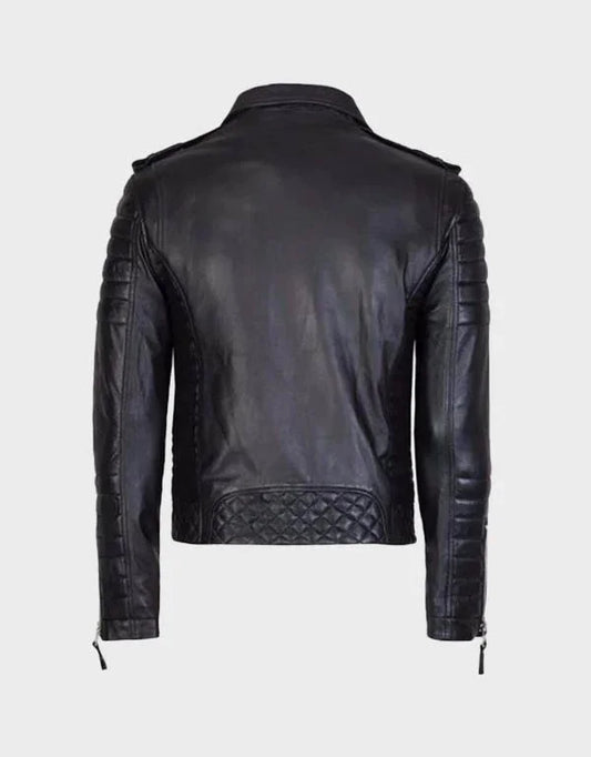 Biker Style Cow-hide Fashion Leather Jacket