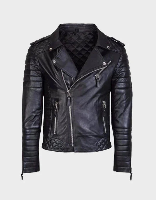 Biker Style Cow-hide Fashion Leather Jacket