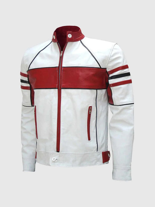 Leather Red and White Jacket